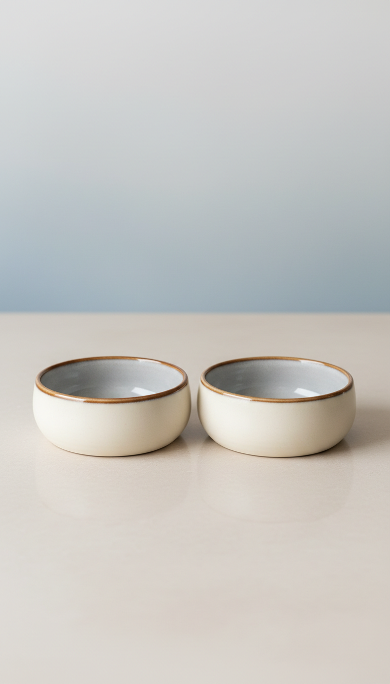 Ceramic Pet Bowl Set with Weighted Base