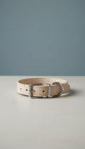 Vegan Leather Dog Collar in Taupe