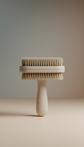 Stone-Colored Grooming Brush with Ergonomic Grip